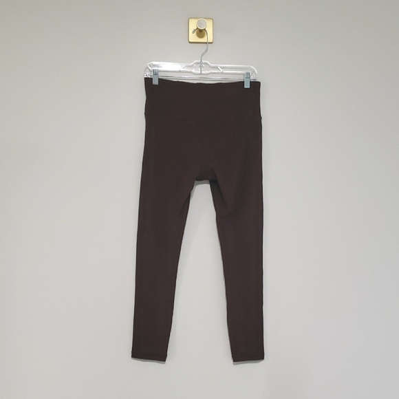 Athleta Elation Ribbed Tight Legging Women Large Chocolate Brown Active Yoga Gym - Picture 4 of 13